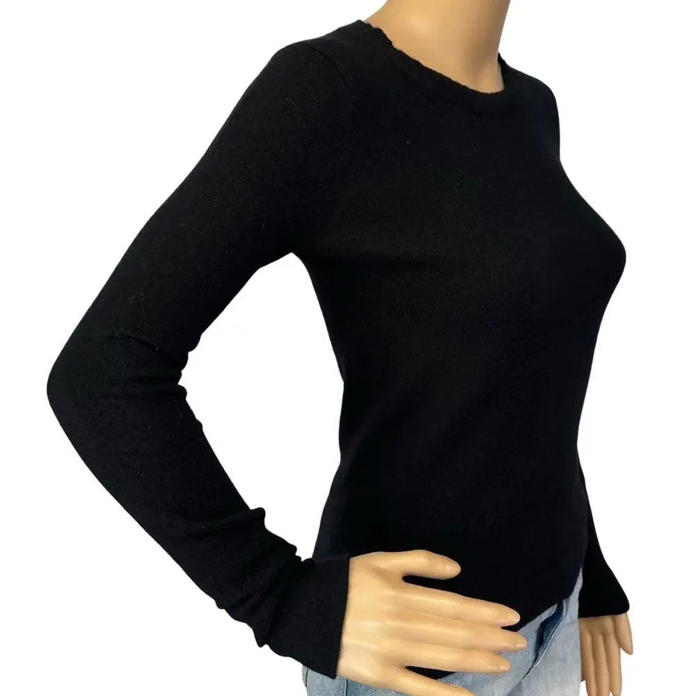 J. Crew Cotton Wool Blend Teddie Sweater Black F5199 Size XS